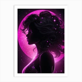 Girl In The Moonlight Print Art Print