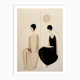 Two Women Sitting Art Print