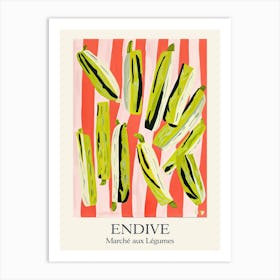 Marche Aux Legumes Endive Summer Illustration 6 Art Print