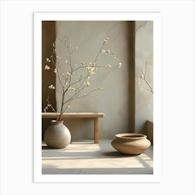 Vases In A Room Art Print