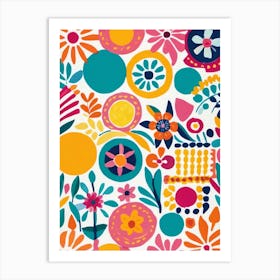 Bright Floral Pattern Art Print