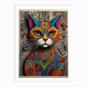 Psychedelic Cat 4 Art Print