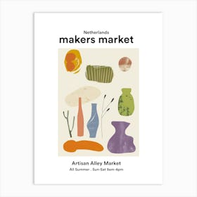 Netherlands Artisan Alley Market Poster Art Print