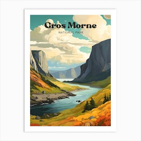 Gros Morne Canada Hiking Modern Travel Illustration Art Print