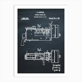 1916 Browning Automatic Machine Gun Art Print