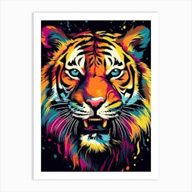 Tiger Art In Pop Art Style 4 Art Print