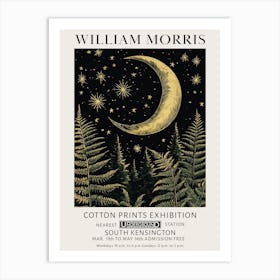 William Morris Moon Stars And Ferns Vintage Exhibition Art Print