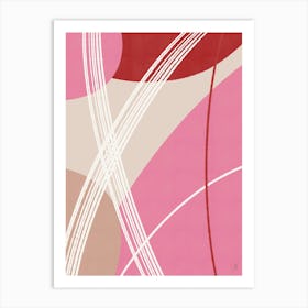 Pink & Red Abstract 1 Art Print