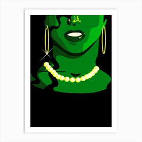 Illustration Art Prints Woman With Pearls 3 Art Print