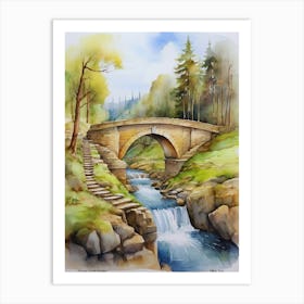Bridge Over The Stream. Art Print