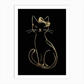 Gold Cat Art Print