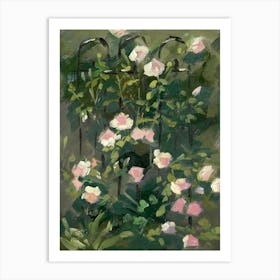 Pink Climbing Roses Art Print