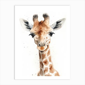 Baby Giraffe Watercolour Nursery 3 Art Print