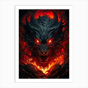 Demon Dragon Head Art Print