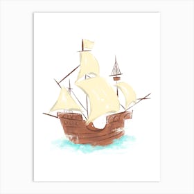 Sailing Ship Illustration Art Print