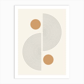 Abstract Geomteric Boho mid century Pattern 06 Art Print