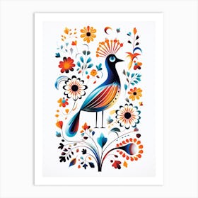 Scandinavian Bird Illustration Roadrunner 3 Art Print