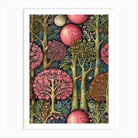 William Morris Style Flora And Fauna Art Print