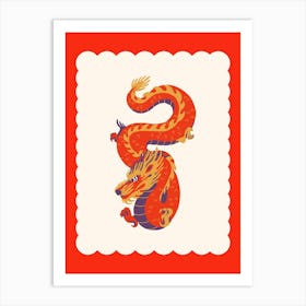 Year Of The Dragon Red Art Print