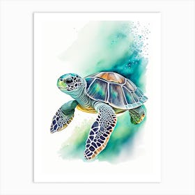 Conservation Sea Turtle, Sea Turtle Watercolour 2 Art Print