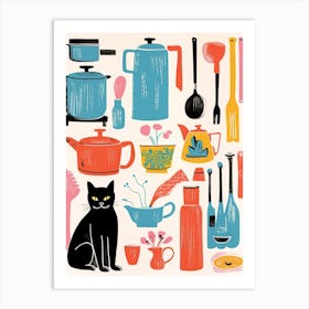 Cats And Kitchen Lovers 0 Art Print