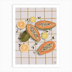 Papayas And Lemons Art Print