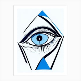 Psychic Abilities, Symbol, Third Eye Blue & White 3 Art Print