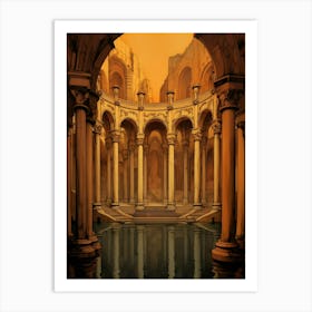 Basilica Cistern Yerebatan Sarnc Modern Pixel Art 4 Art Print