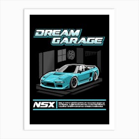 Honda NSX Cyan Art Print