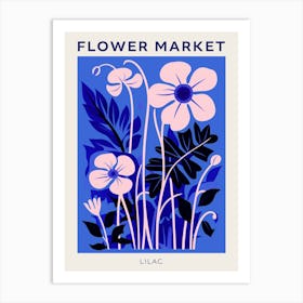 Blue Flower Market Poster Lilac 1 Art Print