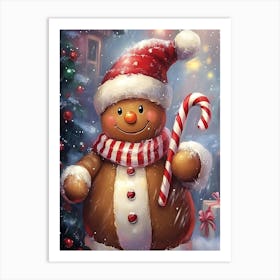 Christmas Snowman Art Print