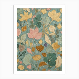 Pastel Leaves 2 Art Print