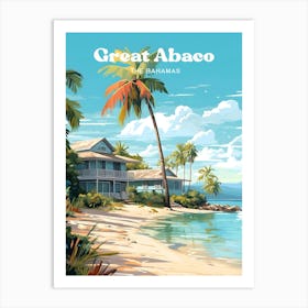 Great Abaco The Bahamas Caribbean Travel Art Illustration Art Print