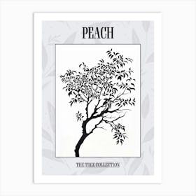 Peach Tree Simple Geometric Nature Stencil 3 Poster Art Print