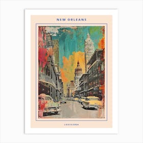 Retro New Orleans Collage Poster 2 Art Print