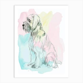Spinone Pastel Watercolour Dog Illustration Art Print