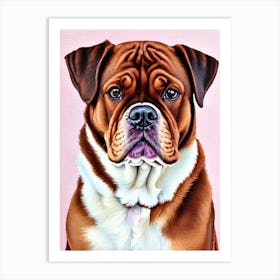 Dogue De Bordeaux 3 Watercolour Dog Art Print