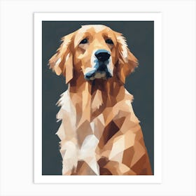 Golden Retriever Polygon Art Animal Dog Pet Art Print