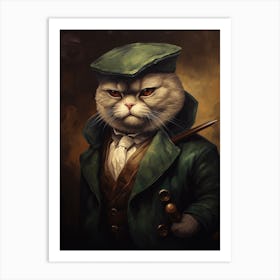 Gangster Cat Scottish Fold 2 Art Print
