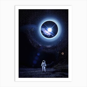 Astronaut Space Black Hole Art Print