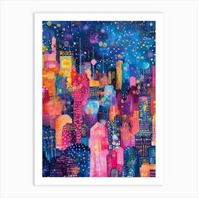 Cityscape At Night 1 Art Print