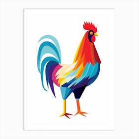 Colourful Geometric Bird Chicken 6 Art Print