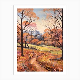 Autumn City Park Painting Hampstead Heath Park London 3 Art Print