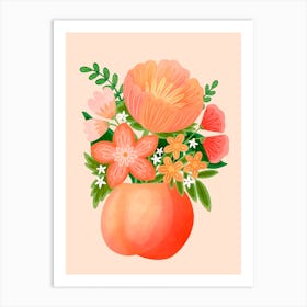 Peach Vase Art Print