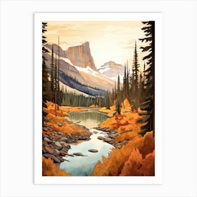 Autumn National Park Painting Yoho National Park British Columbia Canada 3 Art Print