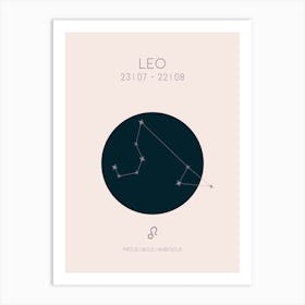 Leo Star Sign In Light Art Print