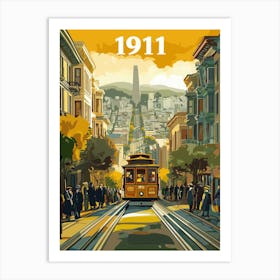 Aihrgdesign A Retro Travel Poster Of San Franciscos First Ele 11c7d08d Ebe8 4ca4 85d8 D03774e1df06 2 Art Print