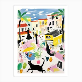 The Food Market In Ibiza 3 Illustration Art Print