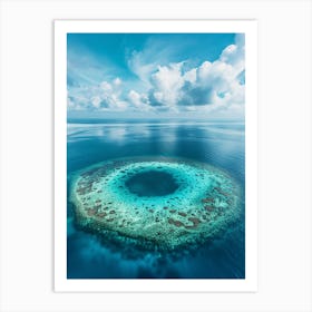 Blue Hole In Maldives Art Print