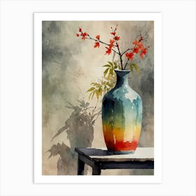 Watercolor Of A Vase Art Print